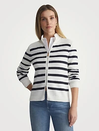 Stripe Jacquard Cardigan