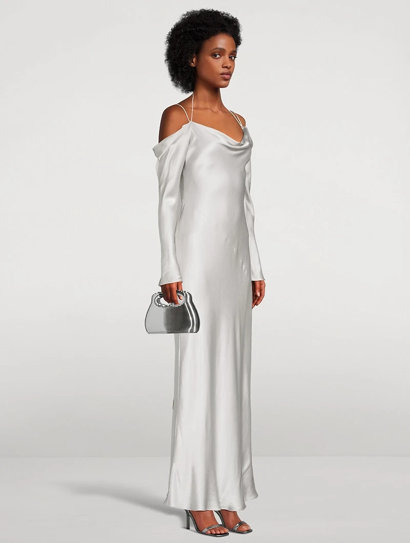 Mimi Metallic Top Handle Bag