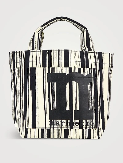 Mini Mono Tote Bag In Siluetti Print