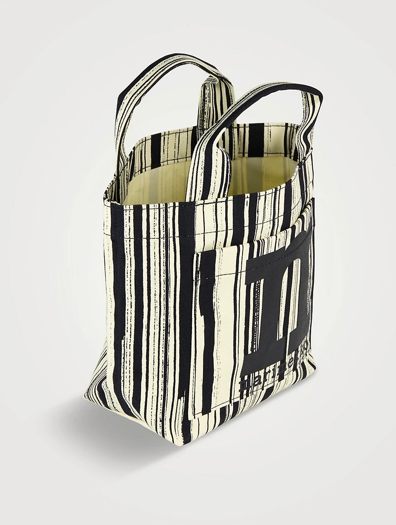 Mini Mono Tote Bag In Siluetti Print
