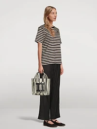 Mini Mono Tote Bag In Siluetti Print
