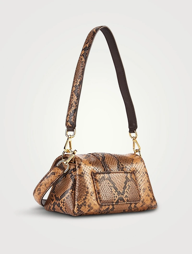 Le Petit Bambimou Padded Snakeskin-Embossed Leather Shoulder Bag
