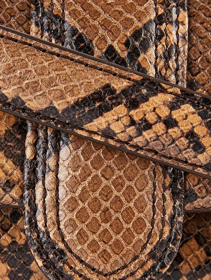 Le Petit Bambimou Padded Snakeskin-Embossed Leather Shoulder Bag