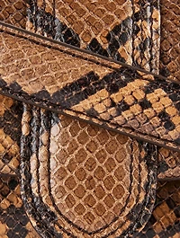 Le Petit Bambimou Padded Snakeskin-Embossed Leather Shoulder Bag
