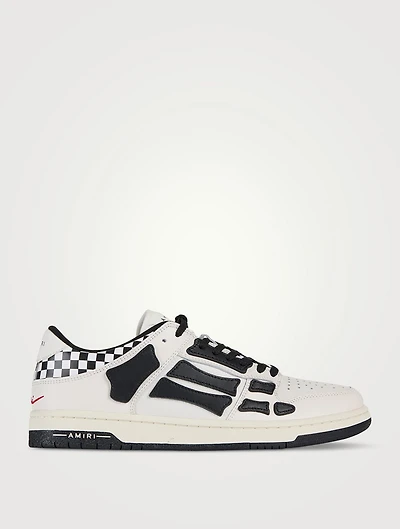 Checkered Skel Top Leather Sneakers