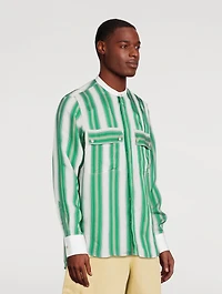 Cadence Silk-Blend Shirt Striped Print
