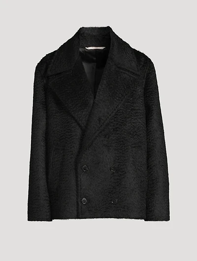 Mohair And Wool Double-Breasted Peacoat
