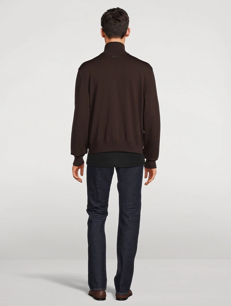 Wool And Suede Zip Jacket