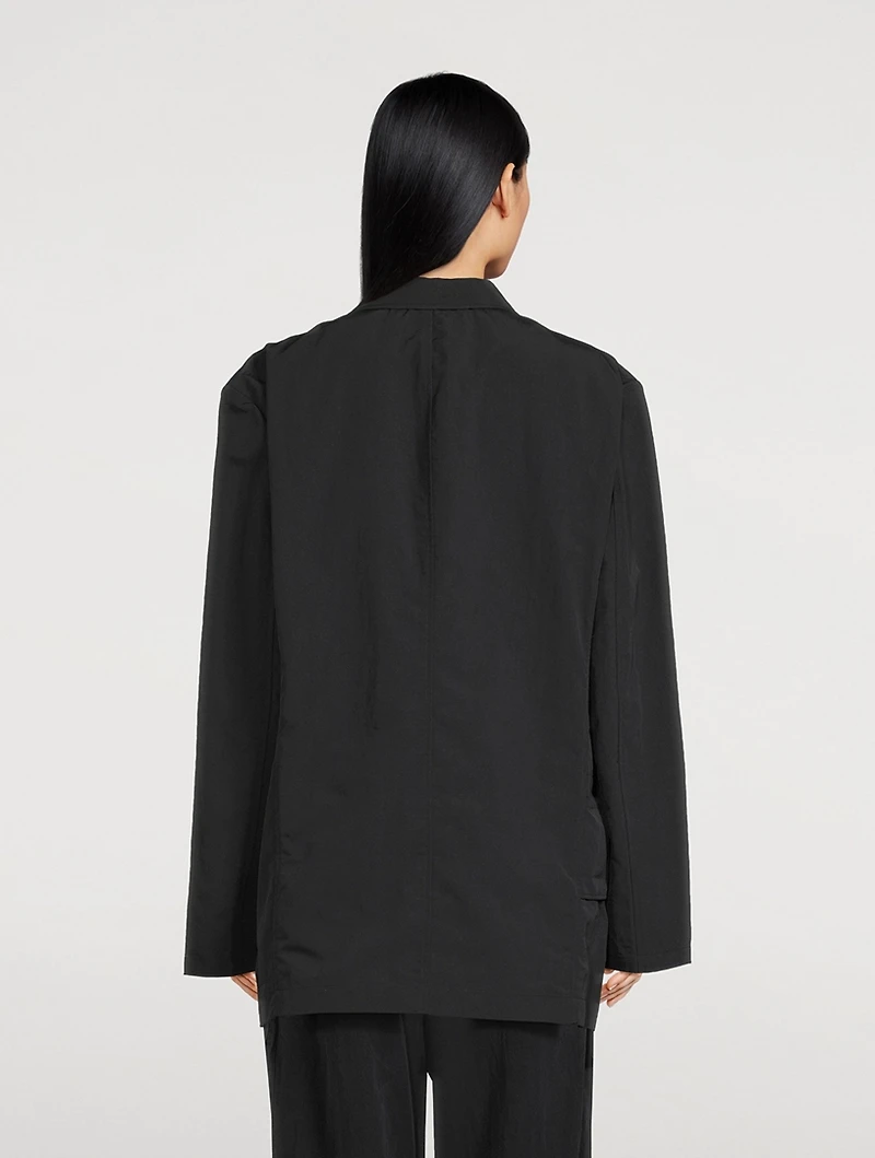 Crinkle Nylon Blazer