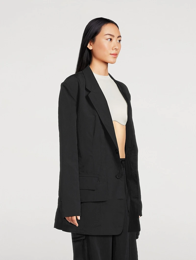 Crinkle Nylon Blazer