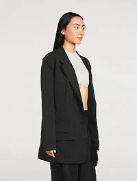 Crinkle Nylon Blazer