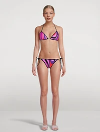 Side-Tie Bikini Bottom Marmo Print