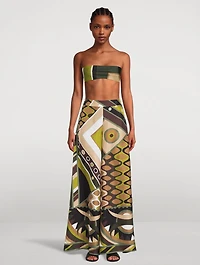 Silk Twill Wide-Leg Trousers Vivara Print
