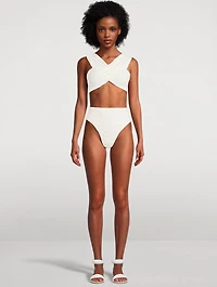 High-Waisted Jacquard Bikini Bottom