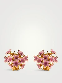 Enamel Bouquet Of Flowers Clip-On Earrings
