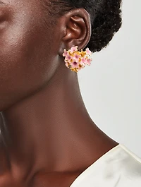 Enamel Bouquet Of Flowers Clip-On Earrings