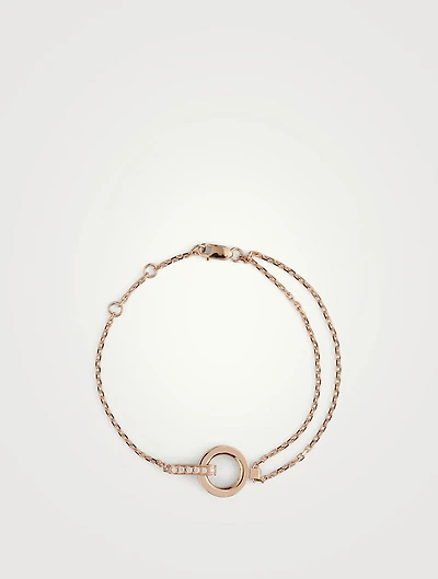 Berbère Module Rose Gold Chain Bracelet With Diamonds