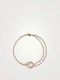 Berbère Module Rose Gold Chain Bracelet With Diamonds