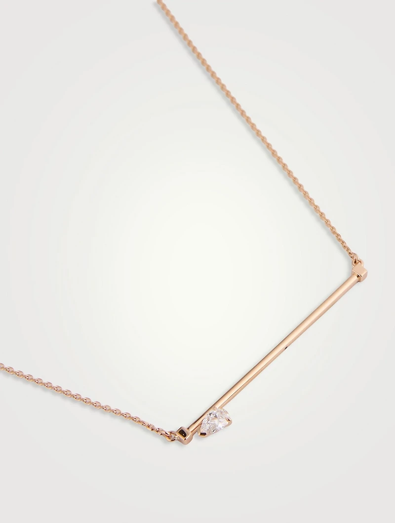Serti Sur Vide Rose Gold Pendant Necklace With Diamond