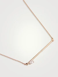Serti Sur Vide Rose Gold Pendant Necklace With Diamond