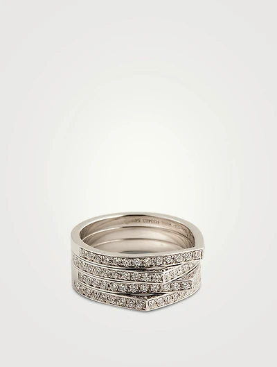 Antifer White Gold Ring With Diamonds