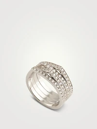 Antifer White Gold Ring With Diamonds