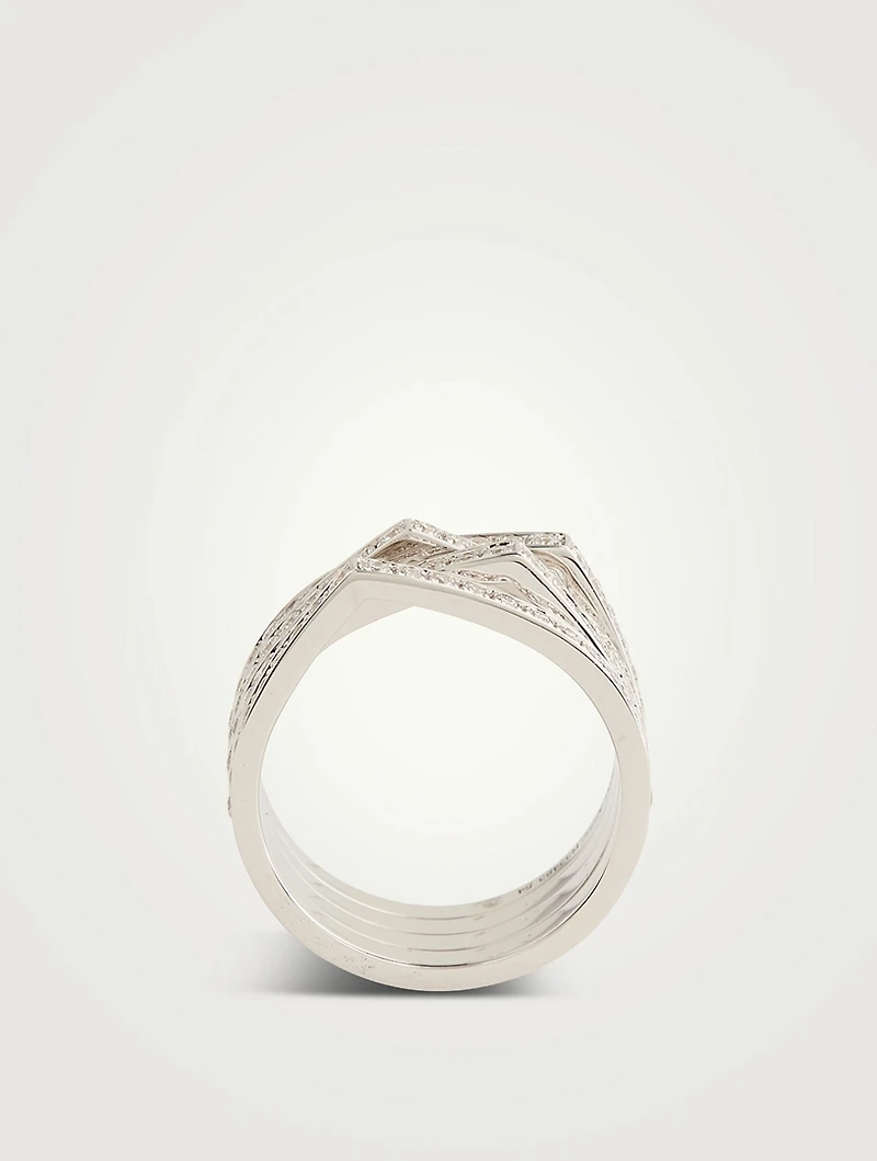 Antifer White Gold Ring With Diamonds