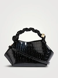 Small Bou Croc-Embossed Patent Shoulder Bag