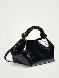 Small Bou Croc-Embossed Patent Shoulder Bag