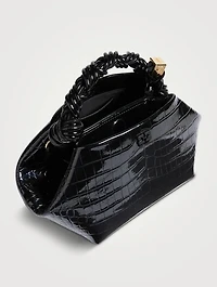 Small Bou Croc-Embossed Patent Shoulder Bag