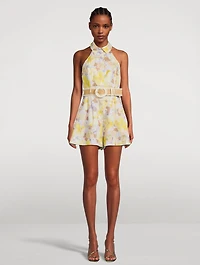 Pop Belted Playsuit Floral Print