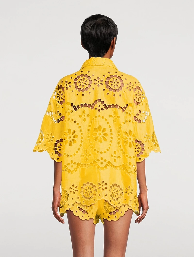 Pop Embroidered Linen Shirt