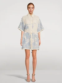 Ottie Shirt Dress Palm Print