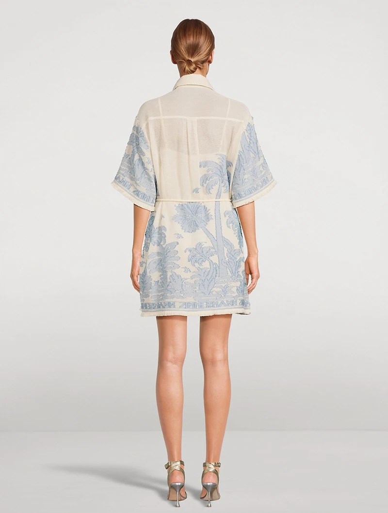 Ottie Shirt Dress Palm Print