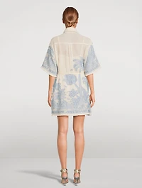 Ottie Shirt Dress Palm Print