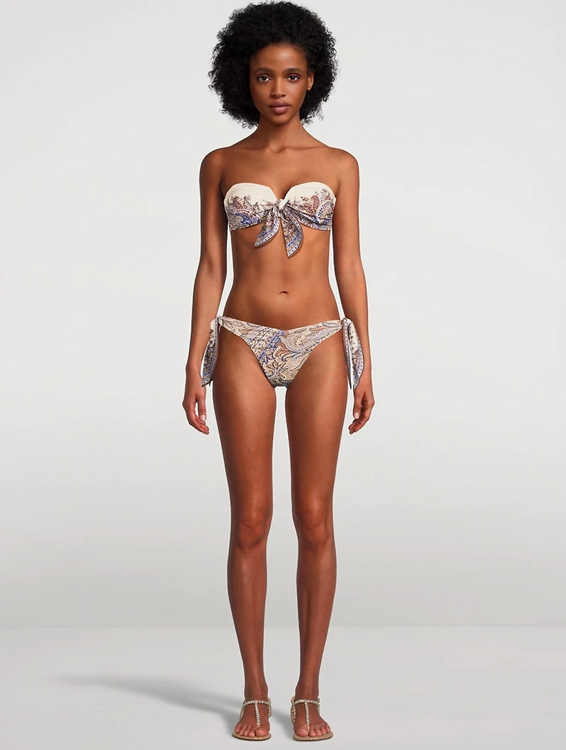 Ottie Knotted Bikini Set Paisley Print