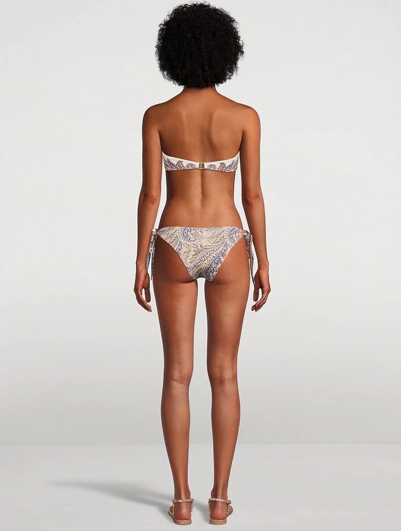 Ottie Knotted Bikini Set Paisley Print
