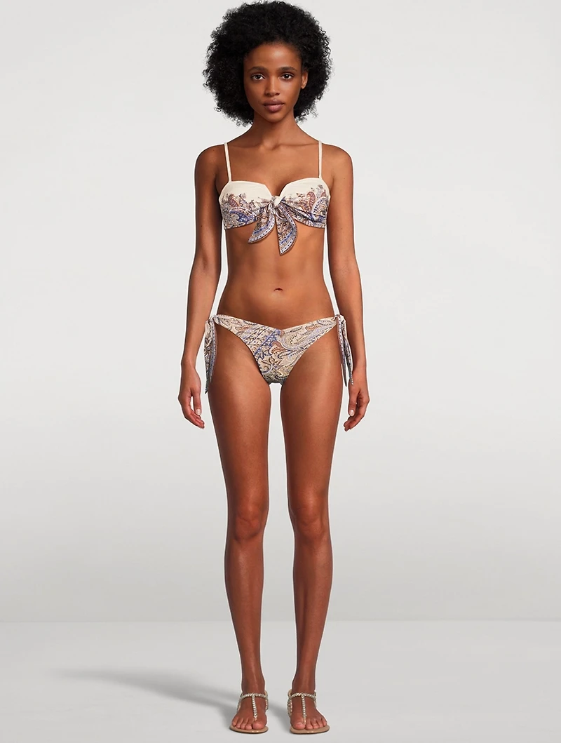 Ottie Knotted Bikini Set Paisley Print