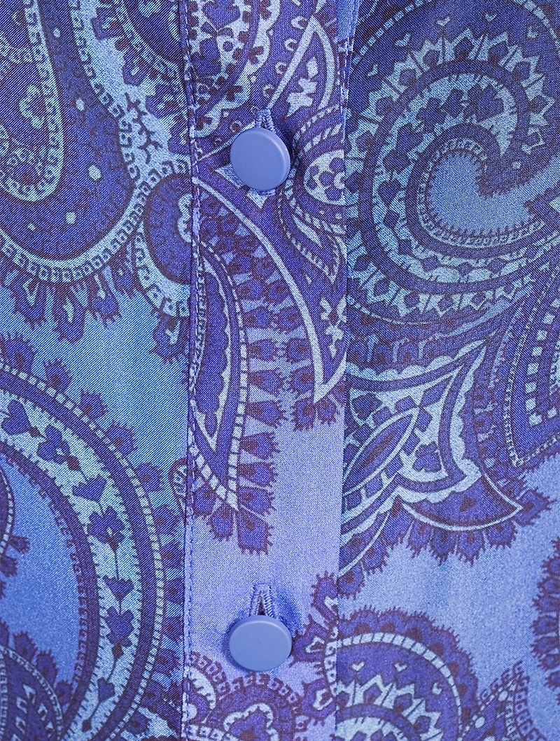 Ottie Oversized Silk Shirt Paisley Print