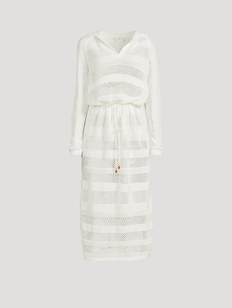Golden Crochet Midi Dress