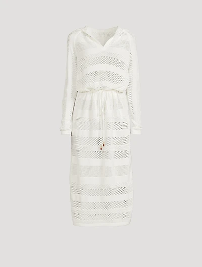 Golden Crochet Midi Dress