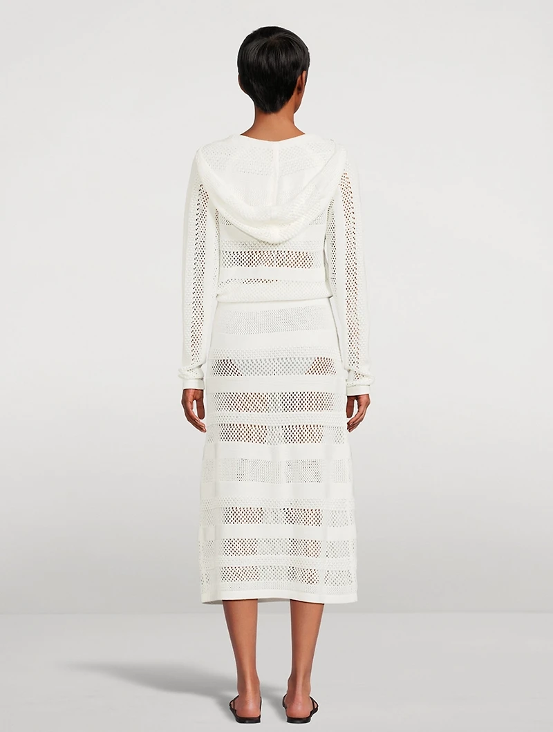 Golden Crochet Midi Dress