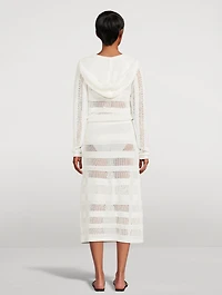 Golden Crochet Midi Dress
