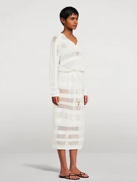 Golden Crochet Midi Dress