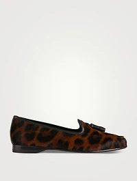 Andrea Calf Hair Loafers Leopard Print