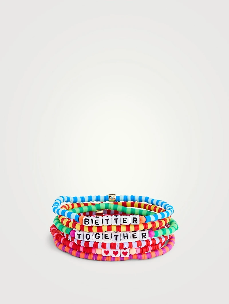 Set Of Six Better Together Camp Bracelets