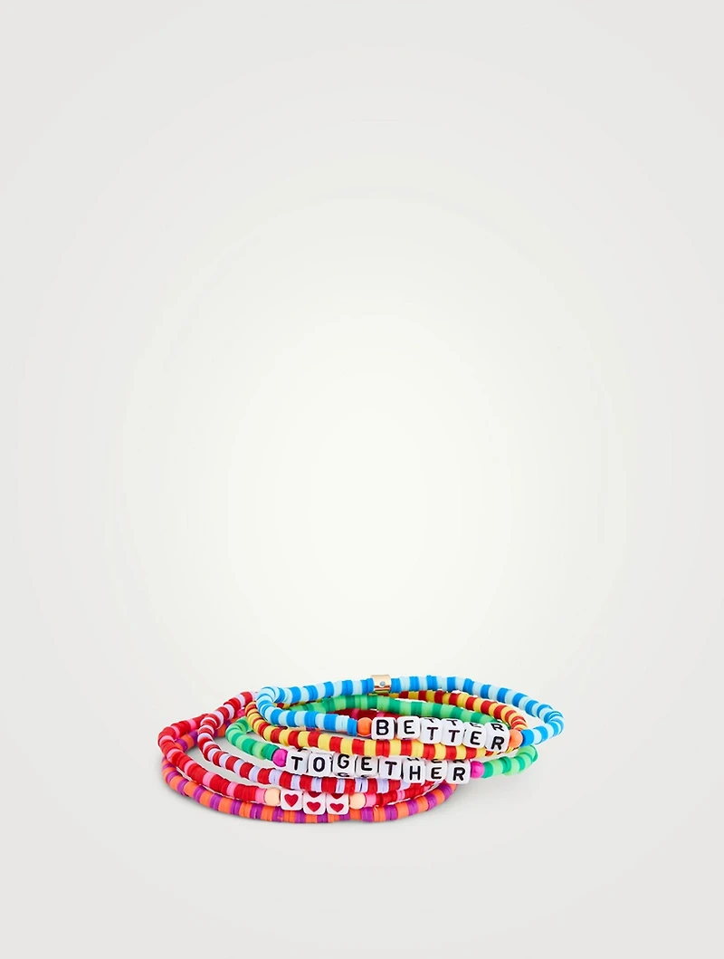 Set Of Six Better Together Camp Bracelets