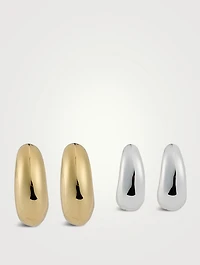 Set Of Two Bombe Hoop Earrings