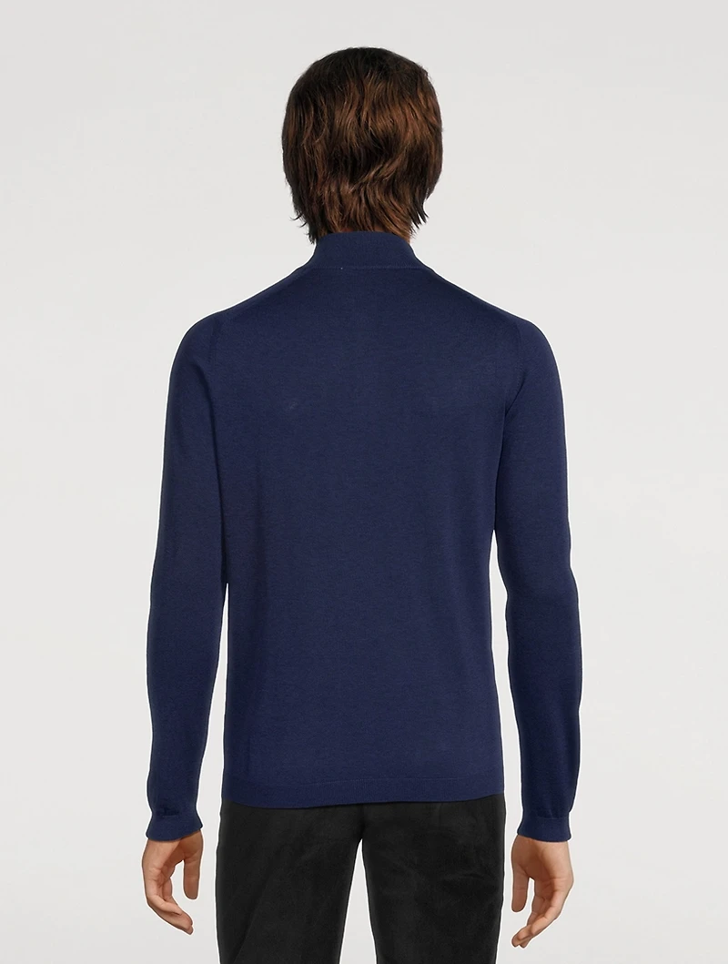 Braulio Cotton and Silk Quarter-Zip Sweater