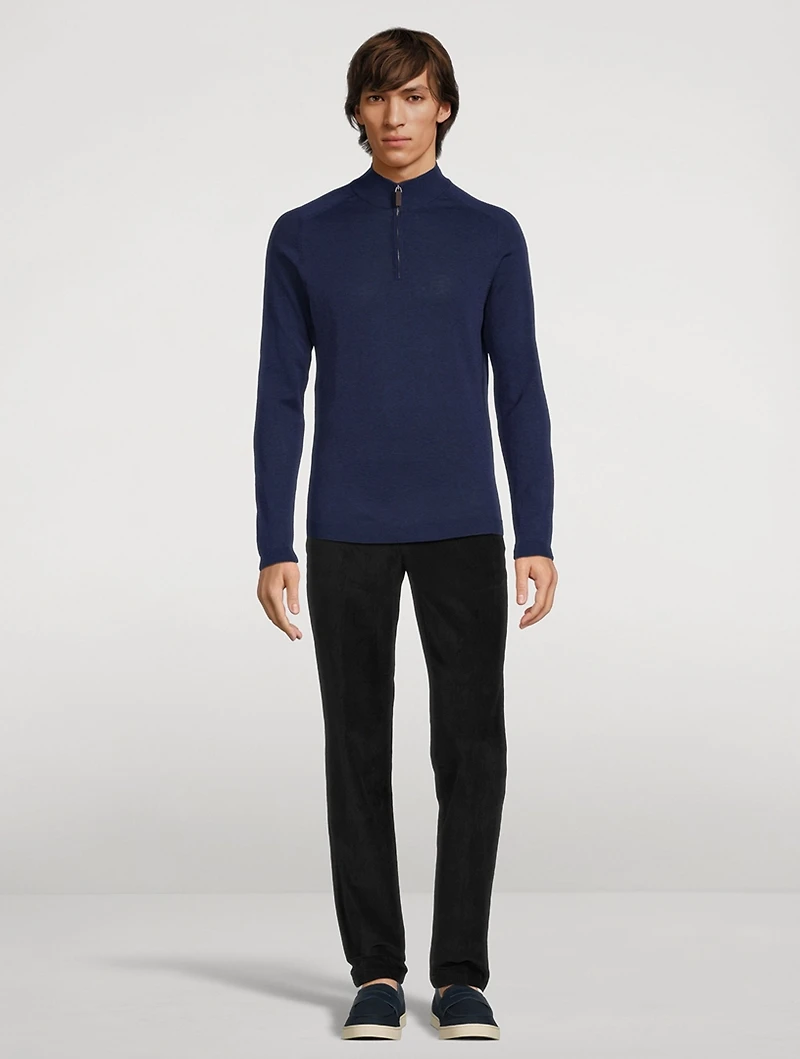 Braulio Cotton and Silk Quarter-Zip Sweater